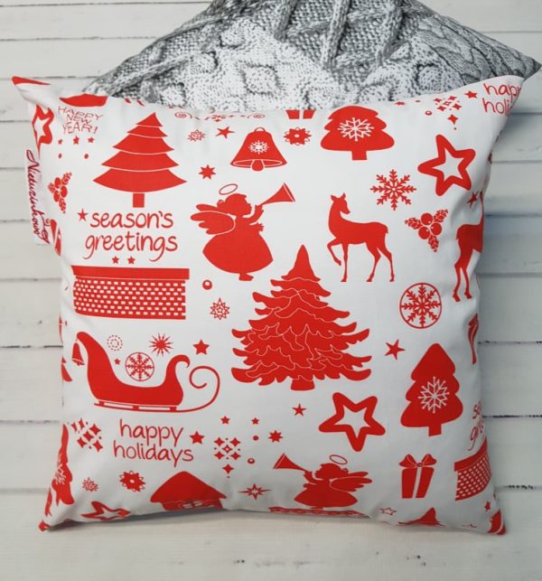 Poszewka na poduszkę świąteczne czerwone choinki
