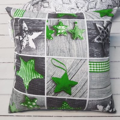 Poszewka na poduszkę świąteczne zielone gwiazdy