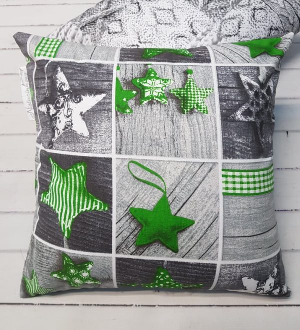 Poszewka na poduszkę świąteczne zielone gwiazdy