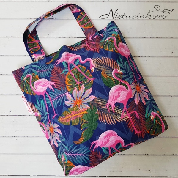 Bawełniana torba różowe flamingi